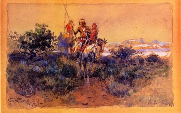 チャールズ・マリオン・ラッセル Painting - ナバホ族の帰還 1919年 チャールズ・マリオン・ラッセル